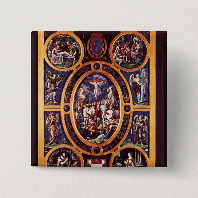 Altarpiece of Sainte-Chapelle 2 Inch Square Button (Front)