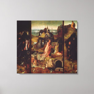 Altarpiece of the Hermits (oil on panel) Canvas Print