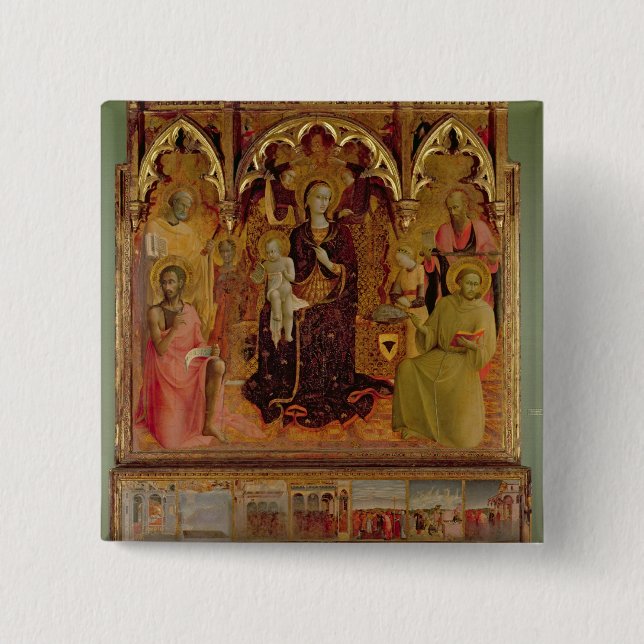 Altarpiece of the Madonna of the Snow, c.1430-32 ( 2 Inch Square Button (Front)