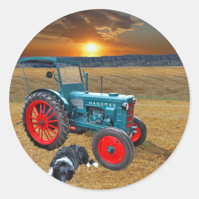 Alter Traktor Classic Round Sticker (Front)