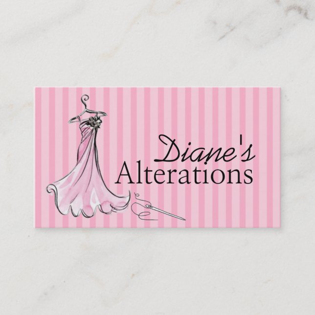 Alterations, Tailoring, Seamstress, Tailor Business Card (Front)