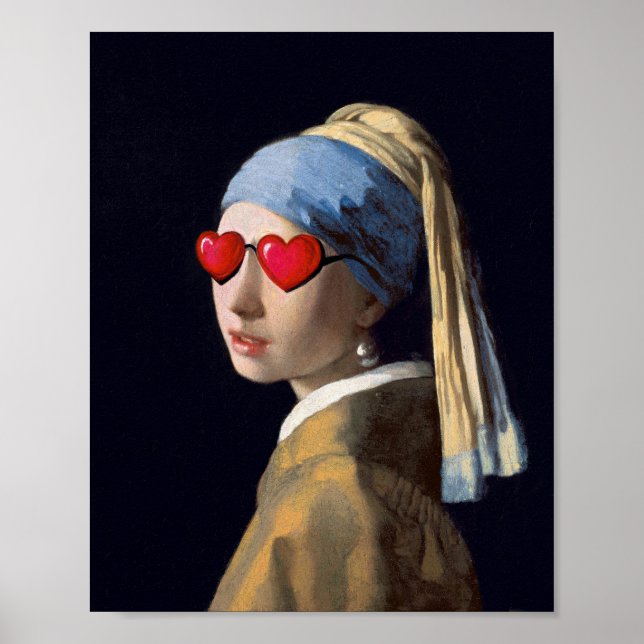 Altered Art Girl with a Pearl Earring by Vermeer T Poster (Front)