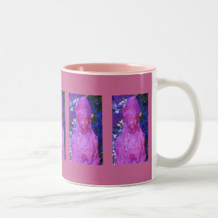 Altered Blue & Pink Qwan Yin Coffee Cup