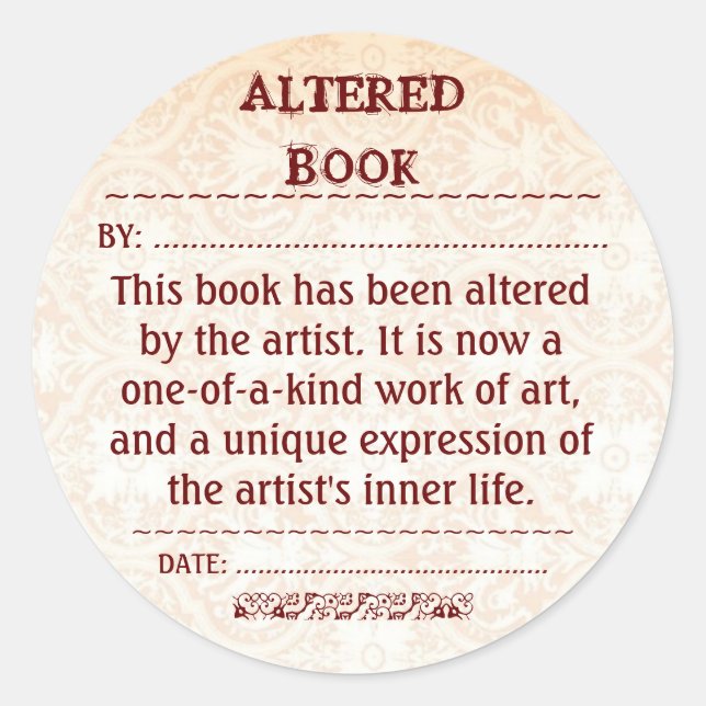 Altered Book sticker (Front)