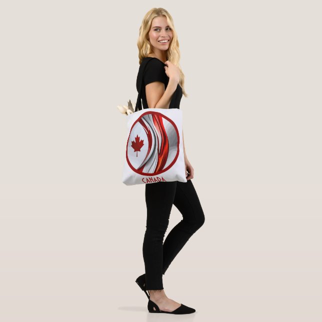 Altered Maple Leaf: A Creative Canadian Twist Tote Bag (On Model)