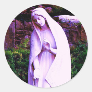 Altered Purple Virgin Mary Classic Round Sticker
