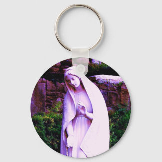 Altered Purple Virgin Mary Keychain