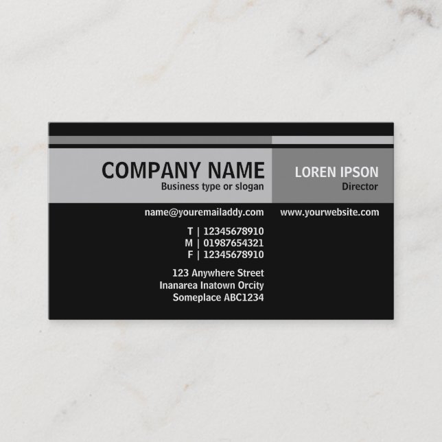 Alternate Tones - Black Business Card (Front)