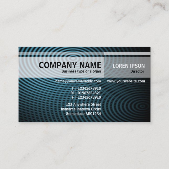 Alternate Tones - Blue Electric Pool 01 Business Card (Front)
