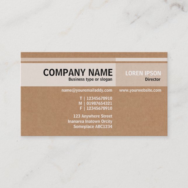 Alternate Tones - Cardboard Business Card (Front)