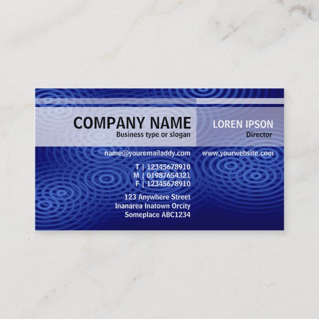 Alternate Tones - Electric Rain (Blue) Business Card (Front)