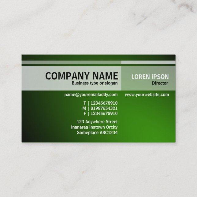 Alternate Tones - Illuminated - Green Business Card (Front)