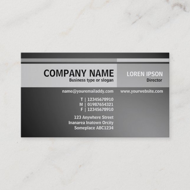 Alternate Tones - Illuminated - Grey Business Card (Front)