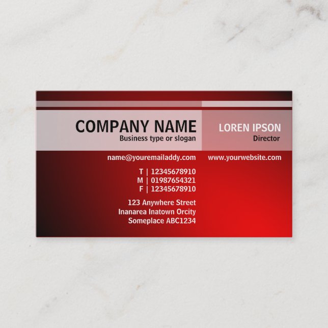Alternate Tones - Illuminated - Red Business Card (Front)