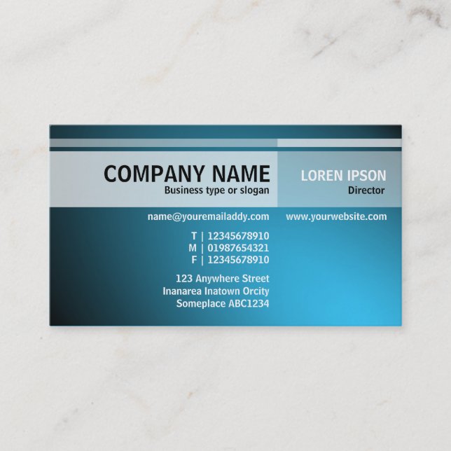 Alternate Tones - Illuminated - Sky Blue Business Card (Front)