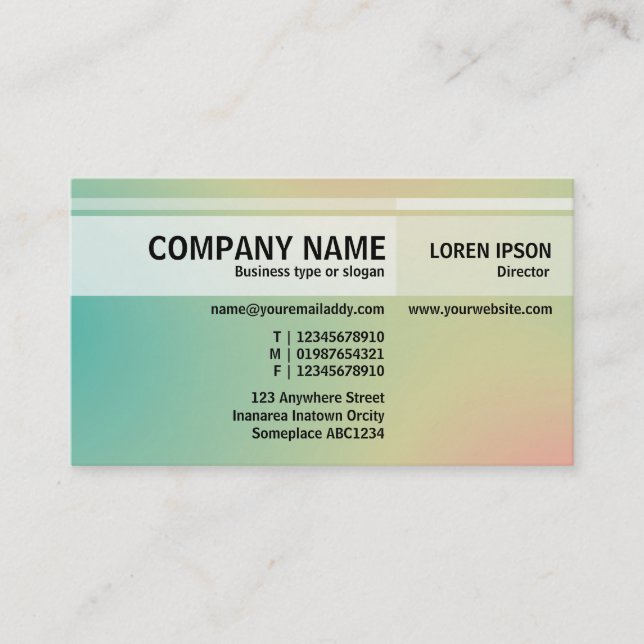 Alternate Tones - Soft Gradients Business Card (Front)