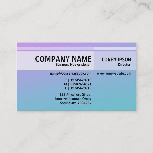 Alternate Tones - Soft Gradients Business Card (Front)