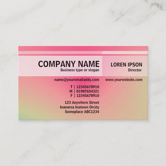 Alternate Tones - Soft Gradients Business Card (Front)