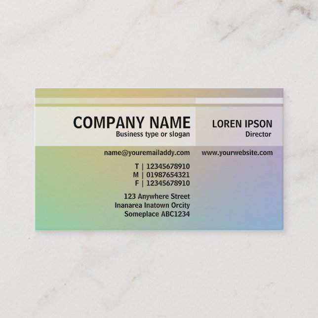 Alternate Tones - Soft Gradients Business Card (Front)