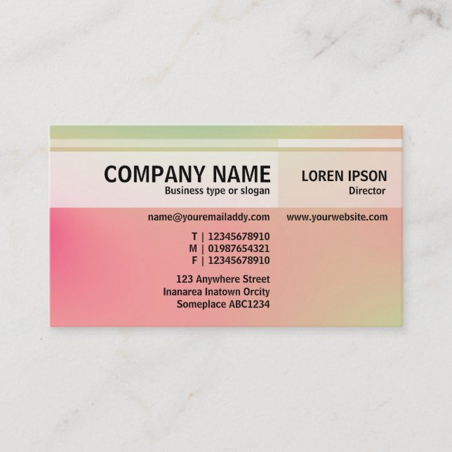 Alternate Tones - Soft Gradients Business Card (Front)