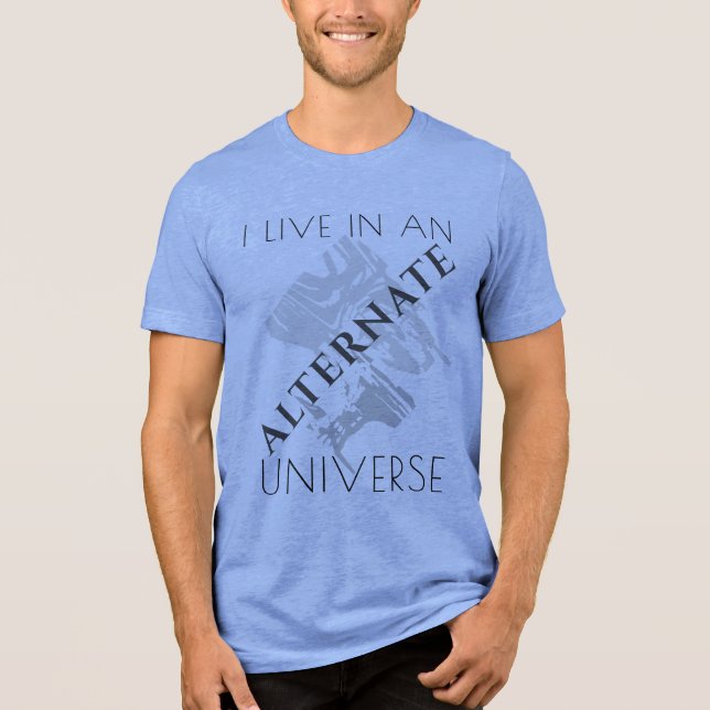 "Alternate Universe" Grey Shades Abstract Design Tri-Blend Shirt (Front)