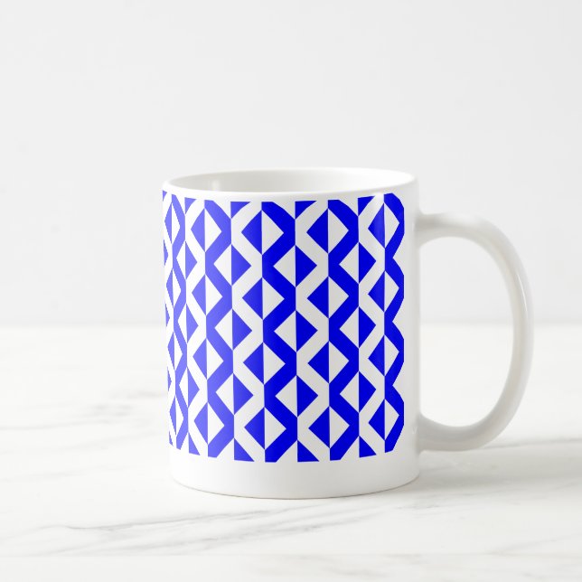 Alternate ZigZags - Blue and White Coffee Mug (Right)
