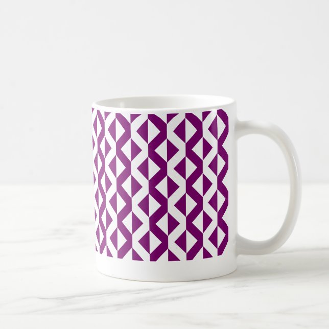 Alternate ZigZags - Plum and White Coffee Mug (Right)