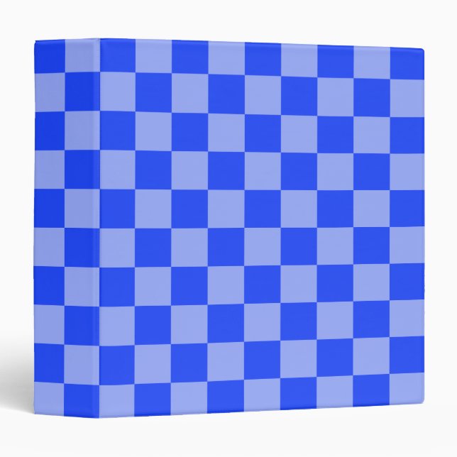 Alternating Blue and Light Purple Chequerboard Binder (Front/Spine)