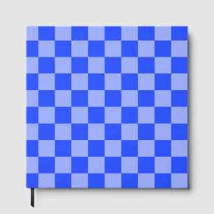 Alternating Blue and Light Purple Chequerboard Guest Book