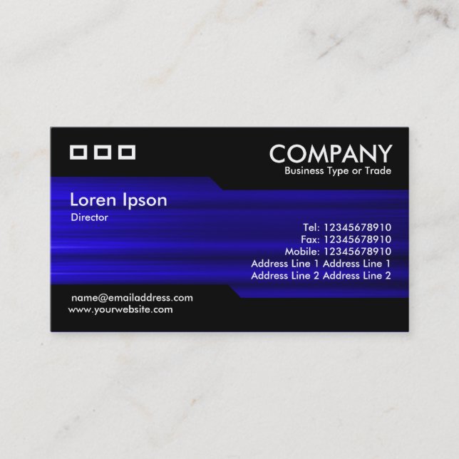 Alternating - Brushed Blue Texture Business Card (Front)