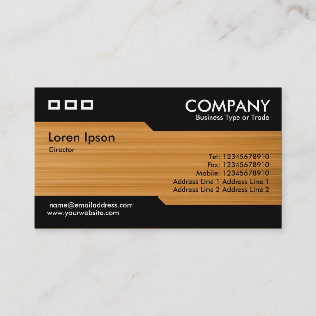 Alternating - Brushed Ochre Texture Business Card (Front)