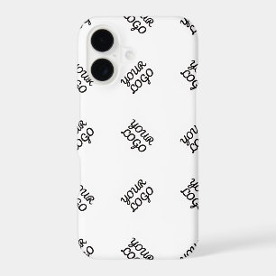 Alternating Business Logo or Image Pattern   White