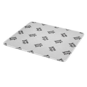 Alternating Business Logo or Image Pattern White Cutting Board