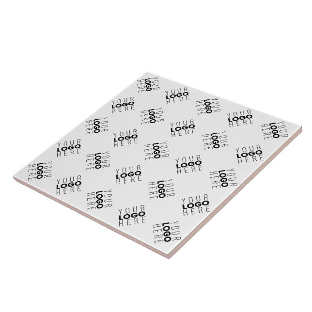 Alternating Business Logo or Image Pattern | White Tile (Side)