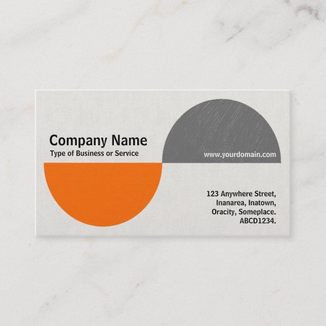 Alternating Crecents II - Orange and Grey Business Card (Front)