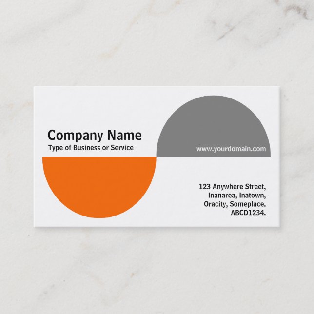 Alternating Crecents - Orange and Grey Business Card (Front)