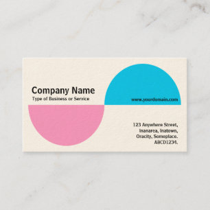 Alternating Crecents - Pink and Blue (Cream) Business Card