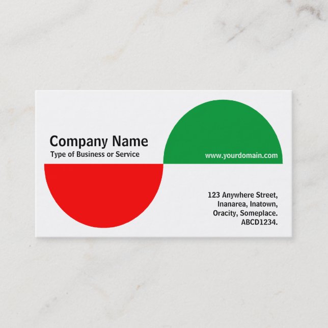 Alternating Crecents - Red and Green Business Card (Front)