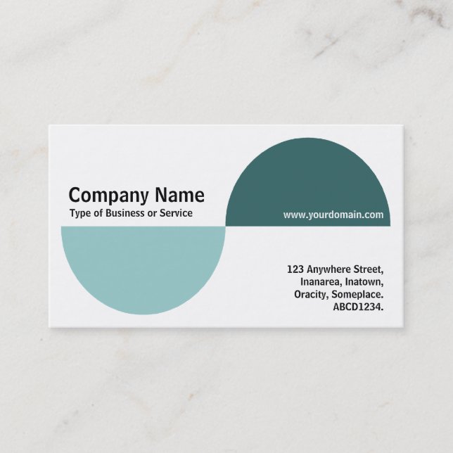 Alternating Crecents - Shades of Green Business Card (Front)