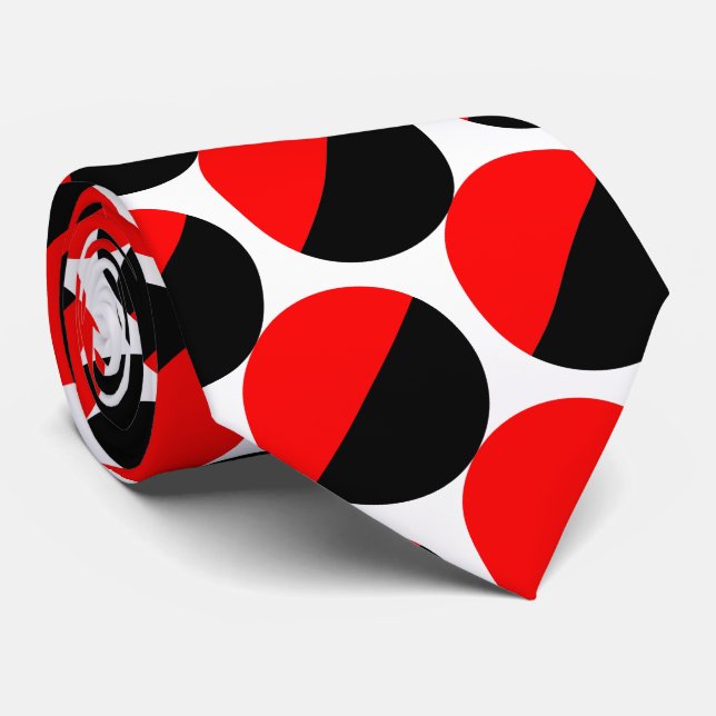 Alternating Crescents 05a - Red and Black Tie (Rolled)