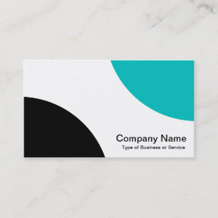 Alternating Curves - Black and Aqua Business Card