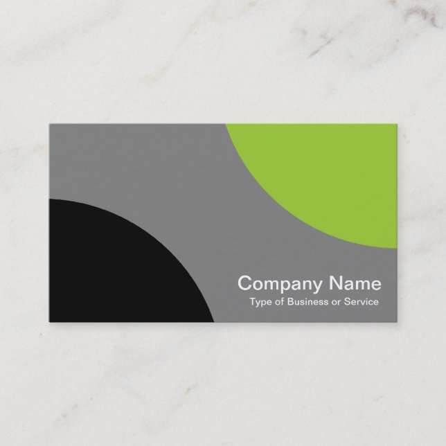 Alternating Curves - Black, Grey and Martian Green Business Card (Front)
