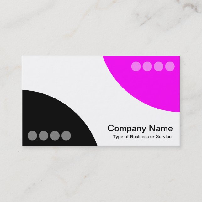Alternating Curves II - Black and Magenta Business Card (Front)
