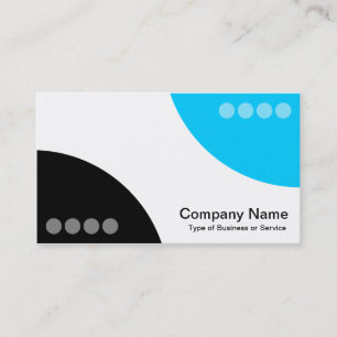 Alternating Curves II - Black and Sky Blue Business Card