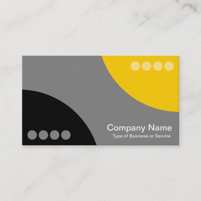 Alternating Curves II - Black, Grey and Amber Business Card (Front)