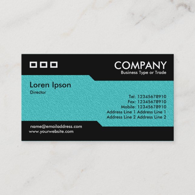 Alternating - Cyan Embossed Texture Business Card (Front)