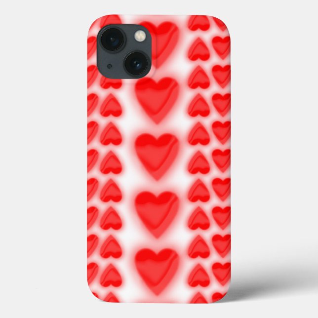 Alternating Direction Red Hearts Case-Mate iPhone Case (Back)
