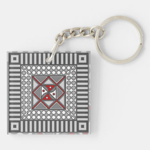 Alternating Geometric Acrylic Keychain