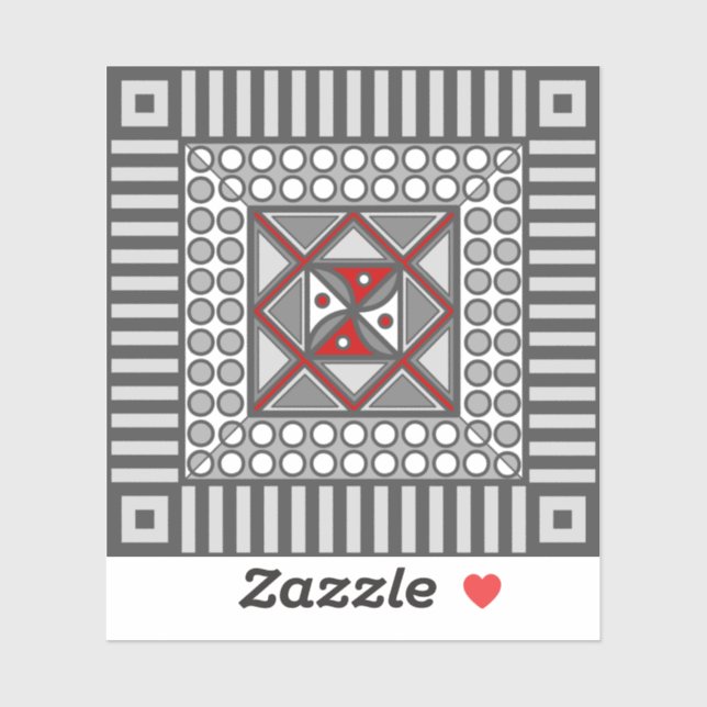 Alternating Geometric Contour Sticker (Sheet)