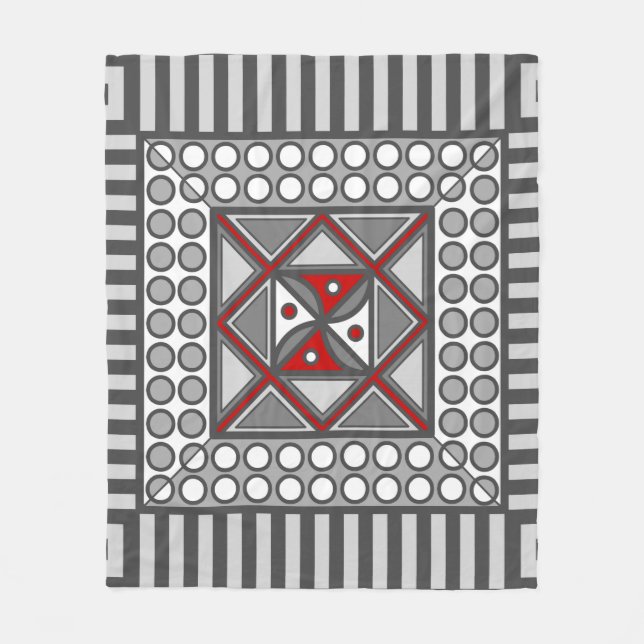 Alternating Geometric Fleece Blanket (Front)